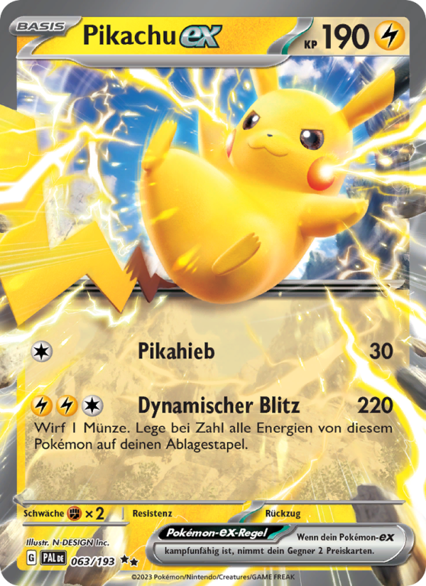 Pikachu-ex 063 — Paldea Evolved (German Pokémon TCG card)