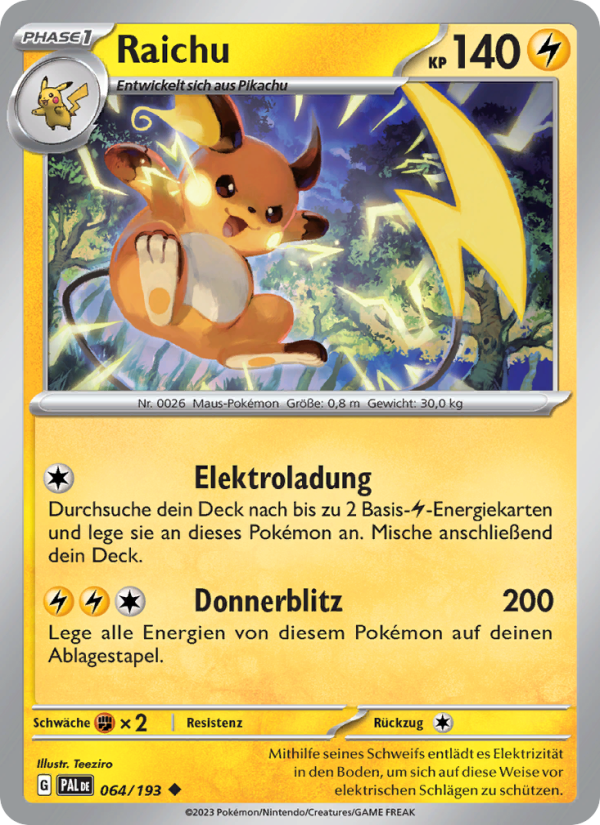 Raichu 064 — Paldea Evolved (German Pokémon TCG card)
