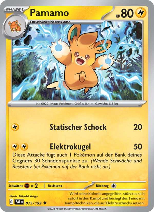 Pamamo 075 — Paldea Evolved (German Pokémon TCG card)