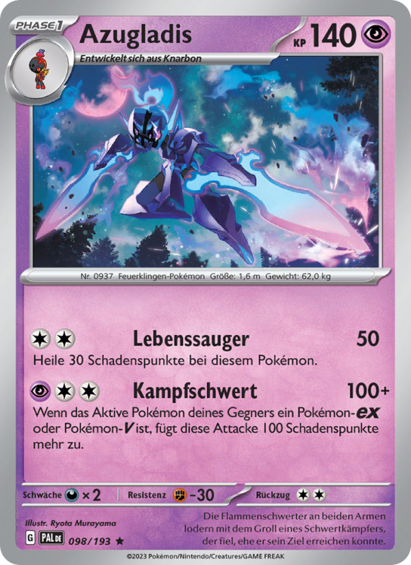 Azugladis 098 — Paldea Evolved (German Pokémon TCG card)