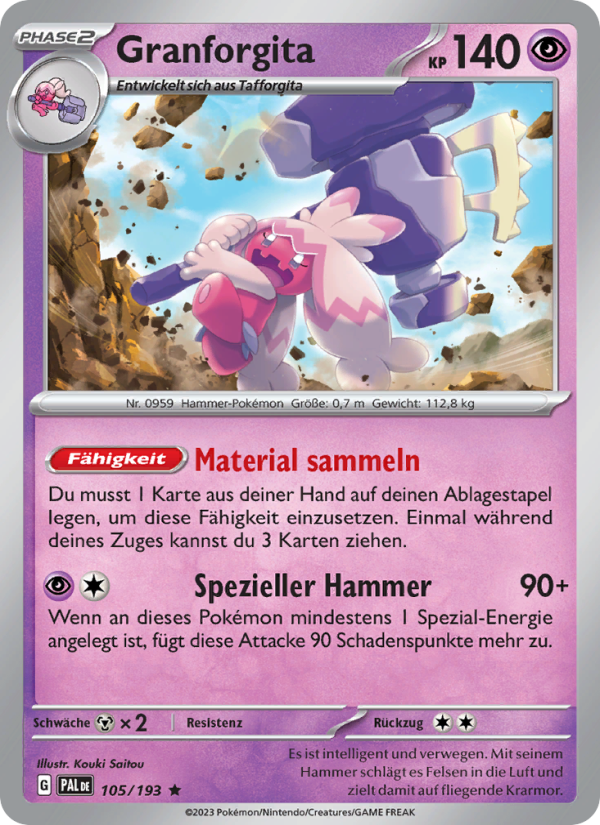 Granforgita 105 — Paldea Evolved (German Pokémon TCG card)