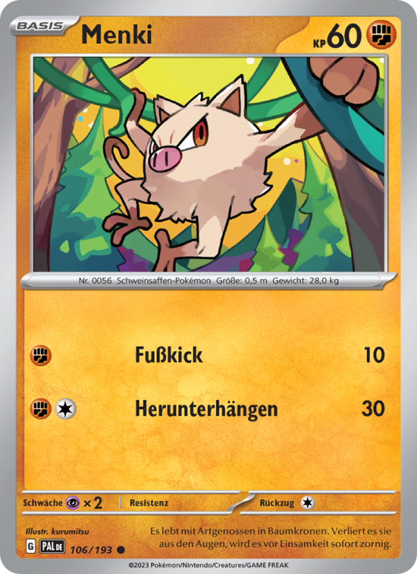 Menki 106 — Paldea Evolved (German Pokémon TCG card)