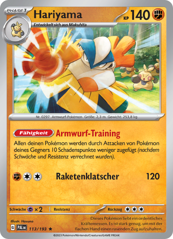 Hariyama 113 — Paldea Evolved (German Pokémon TCG card)