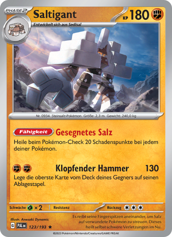 Saltigant 123 — Paldea Evolved (German Pokémon TCG card)