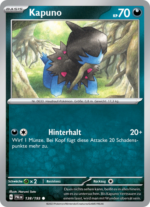 Kapuno 138 — Paldea Evolved (German Pokémon TCG card)