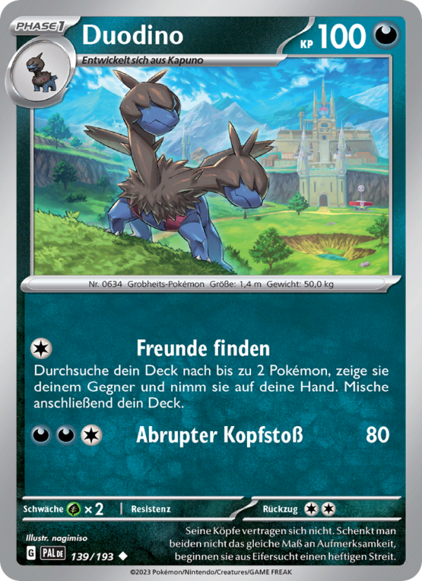 Duodino 139 — Paldea Evolved (German Pokémon TCG card)