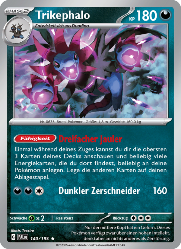 Trikephalo 140 — Paldea Evolved (German Pokémon TCG card)