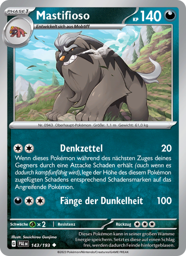 Mastifioso 143 — Paldea Evolved (German Pokémon TCG card)
