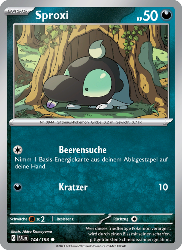 Sproxi 144 — Paldea Evolved (German Pokémon TCG card)