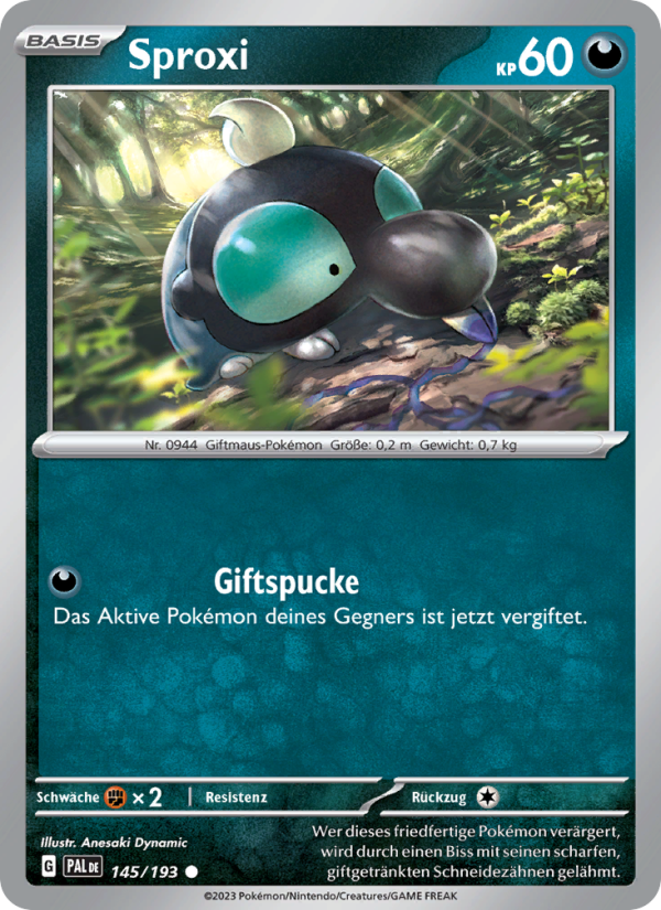 Sproxi 145 — Paldea Evolved (German Pokémon TCG card)