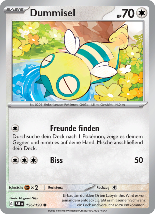 Dummisel 156 — Paldea Evolved (German Pokémon TCG card)