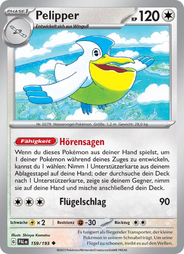 Pelipper 159 — Paldea Evolved (German Pokémon TCG card)