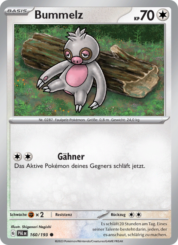 Bummelz 160 — Paldea Evolved (German Pokémon TCG card)
