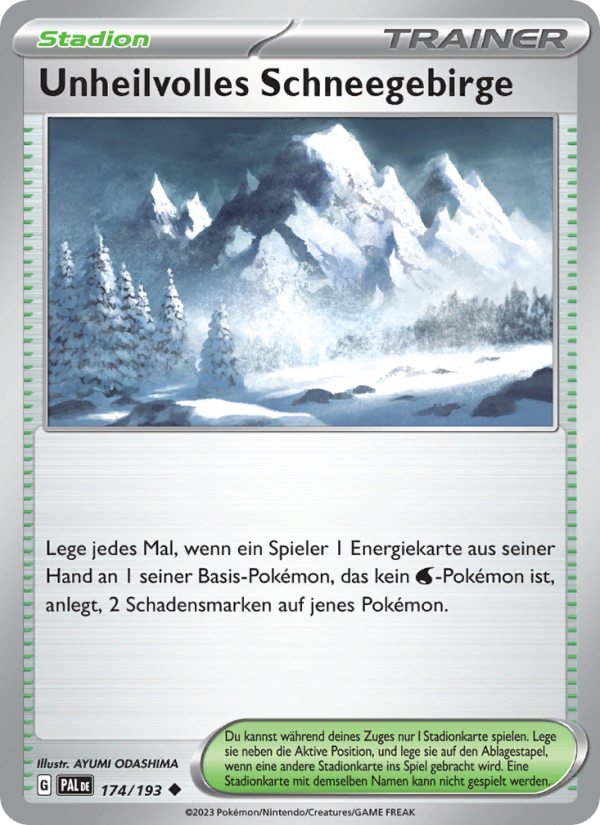 Unheilvolles Schneegebirge 174 — Paldea Evolved (German Pokémon TCG card)