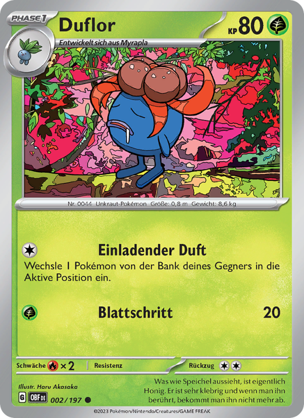 Duflor 002 — Obsidian Flames (German Pokémon TCG card)