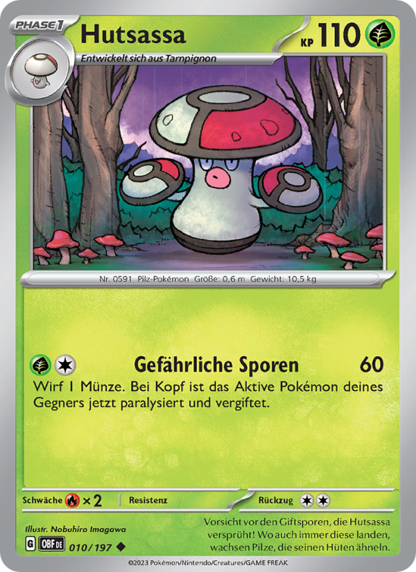 Hutsassa 010 — Obsidian Flames (German Pokémon TCG card)