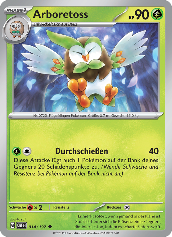 Arboretoss 014 — Obsidian Flames (German Pokémon TCG card)