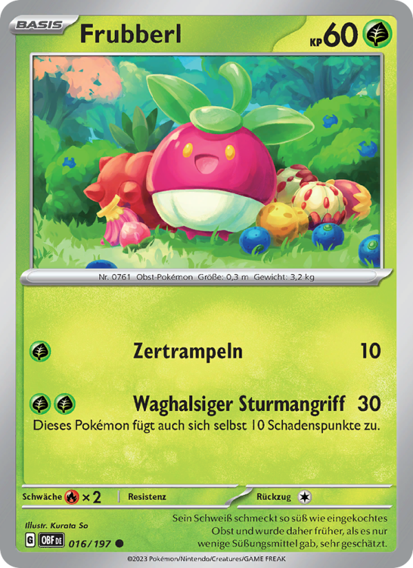 Frubberl 016 — Obsidian Flames (German Pokémon TCG card)