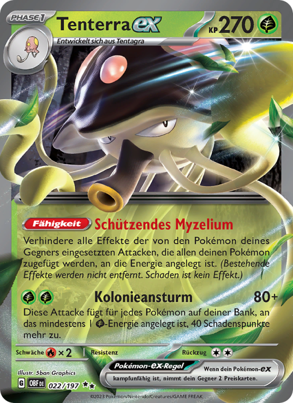 Tenterra-ex 022 — Obsidian Flames (German Pokémon TCG card)