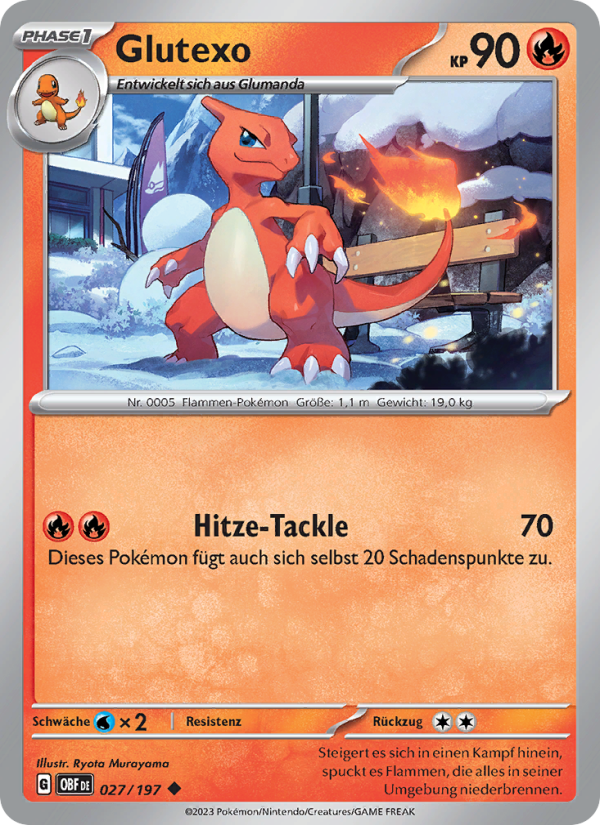 Glutexo 027 — Obsidian Flames (German Pokémon TCG card)
