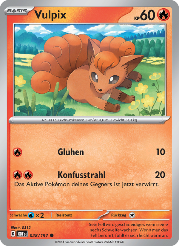 Vulpix 028 — Obsidian Flames (German Pokémon TCG card)