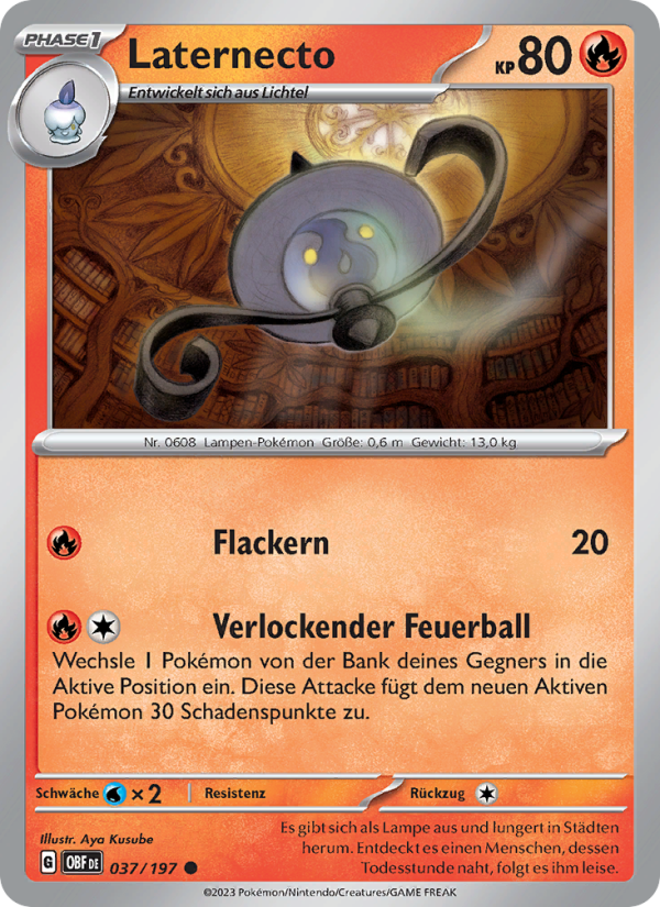 Laternecto 037 — Obsidian Flames (German Pokémon TCG card)