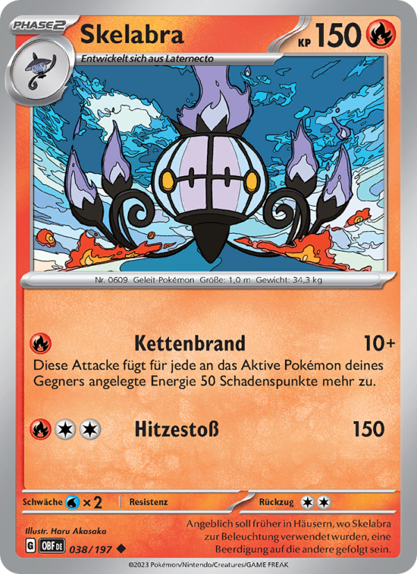 Skelabra 038 — Obsidian Flames (German Pokémon TCG card)