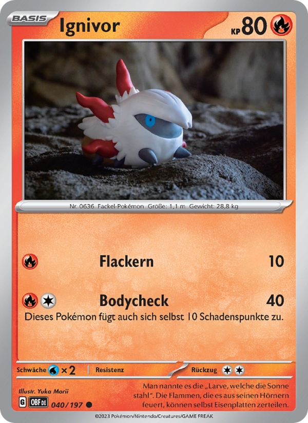 Ignivor 040 — Obsidian Flames (German Pokémon TCG card)