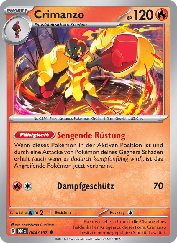Crimanzo 044 — Obsidian Flames (German Pokémon TCG card)