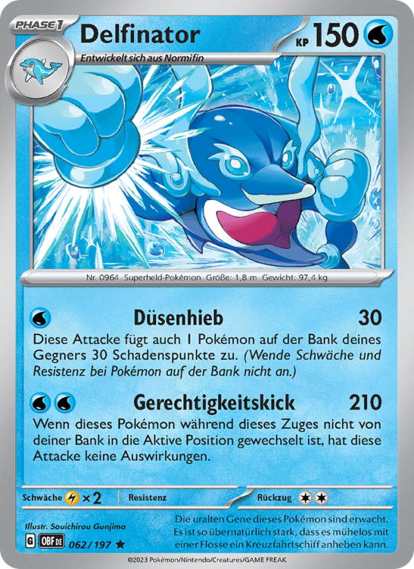Delfinator 062 — Obsidian Flames (German Pokémon TCG card)