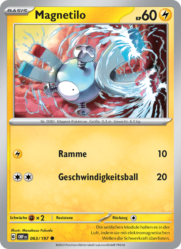 Magnetilo 063 — Obsidian Flames (German Pokémon TCG card)