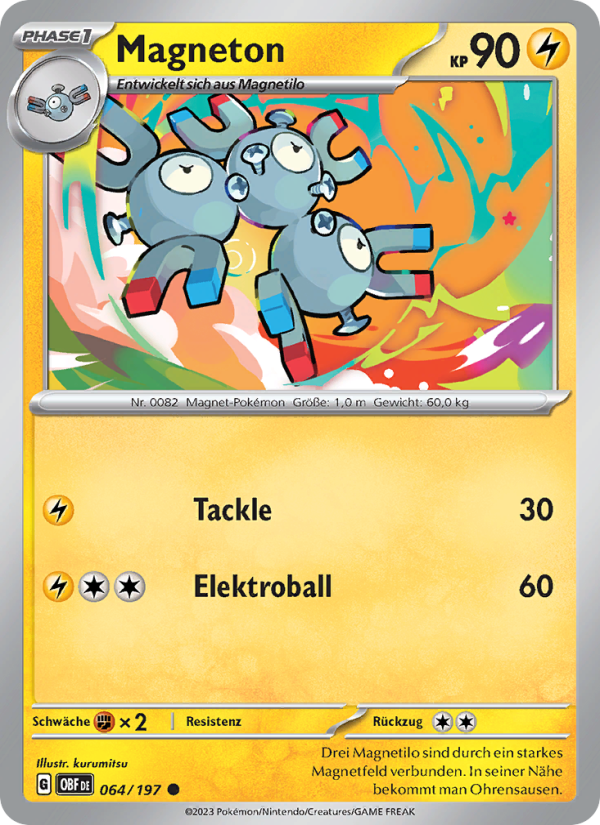 Magneton 064 — Obsidian Flames (German Pokémon TCG card)