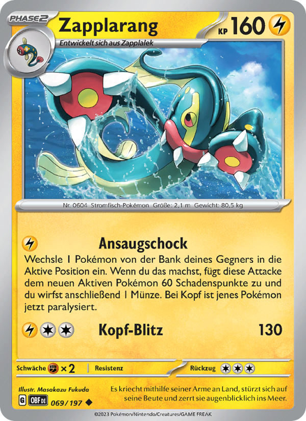 Zapplarang 069 — Obsidian Flames (German Pokémon TCG card)