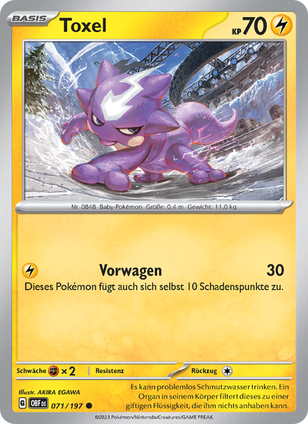 Toxel 071 — Obsidian Flames (German Pokémon TCG card)