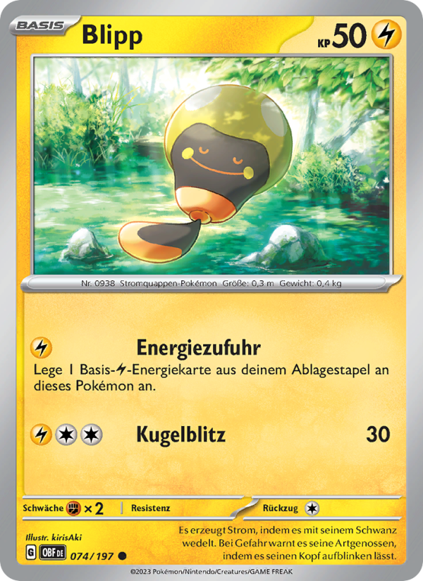 Blipp 074 — Obsidian Flames (German Pokémon TCG card)
