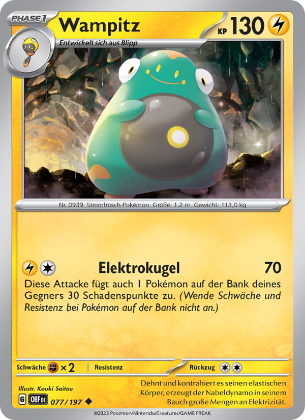 Wampitz 077 — Obsidian Flames (German Pokémon TCG card)