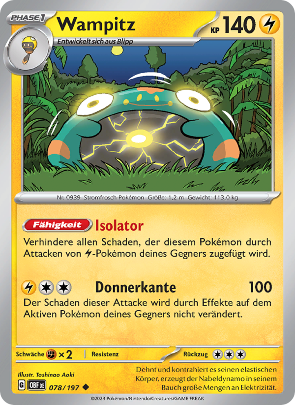 Wampitz 078 — Obsidian Flames (German Pokémon TCG card)