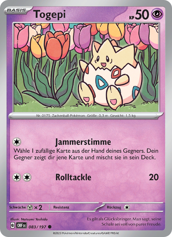 Togepi 083 — Obsidian Flames (German Pokémon TCG card)