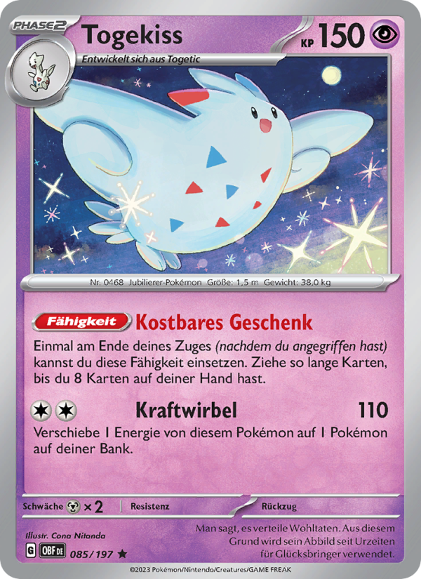 Togekiss 085 — Obsidian Flames (German Pokémon TCG card)