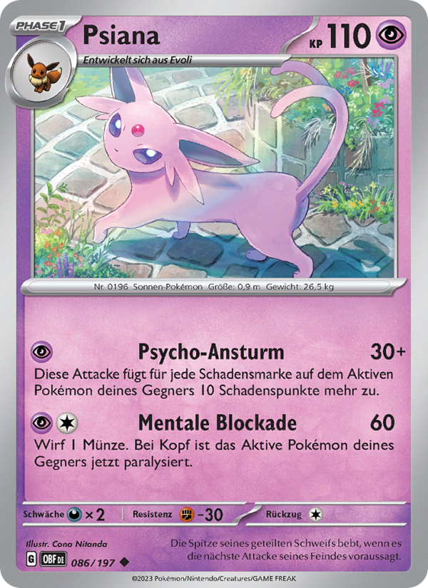 Psiana 086 — Obsidian Flames (German Pokémon TCG card)
