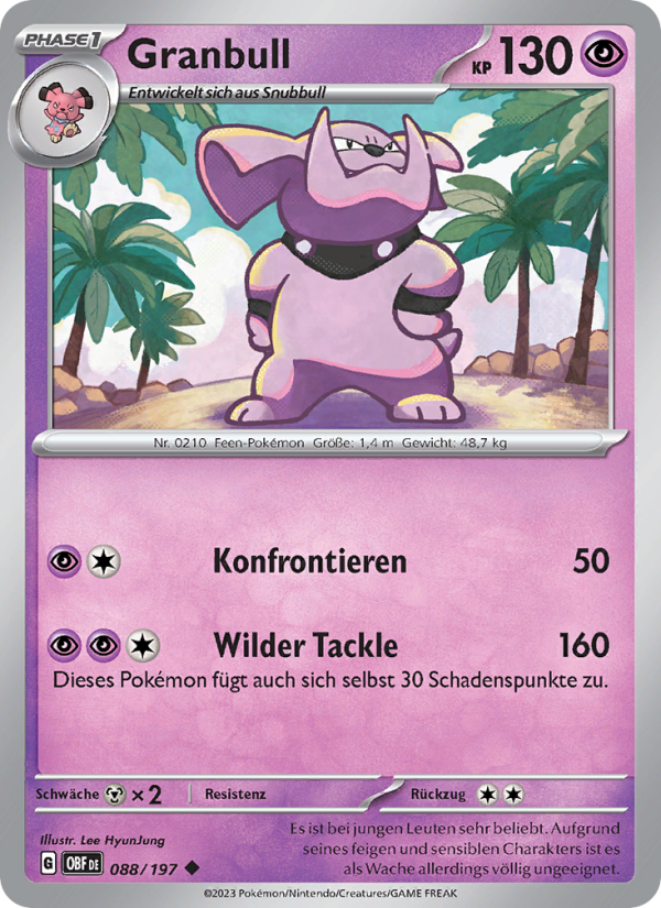 Granbull 088 — Obsidian Flames (German Pokémon TCG card)