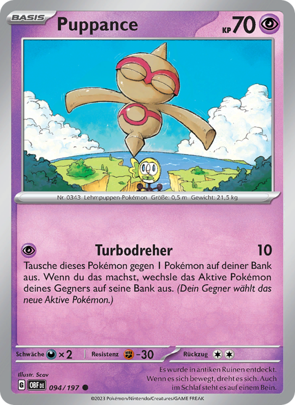 Puppance 094 — Obsidian Flames (German Pokémon TCG card)