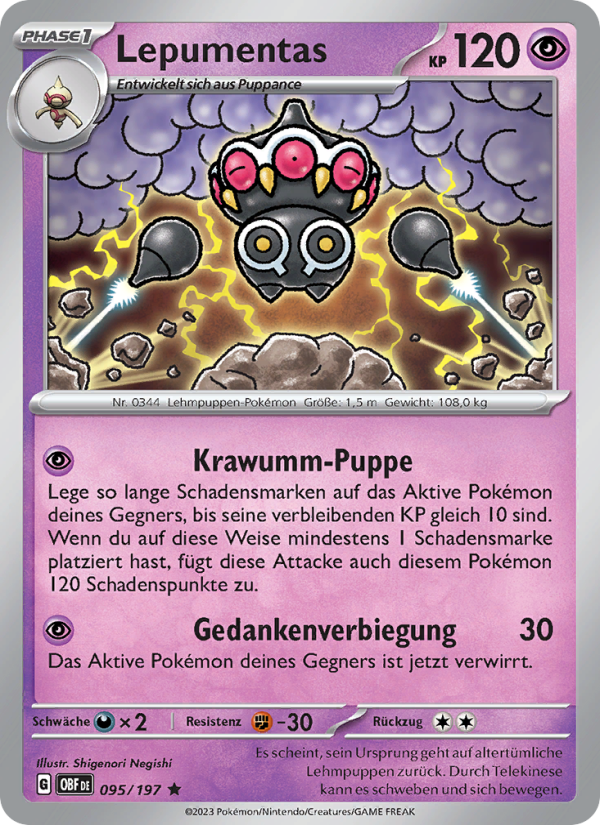 Lepumentas 095 — Obsidian Flames (German Pokémon TCG card)