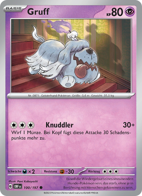 Gruff 100 — Obsidian Flames (German Pokémon TCG card)
