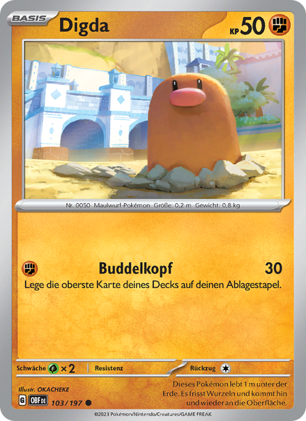 Digda 103 — Obsidian Flames (German Pokémon TCG card)