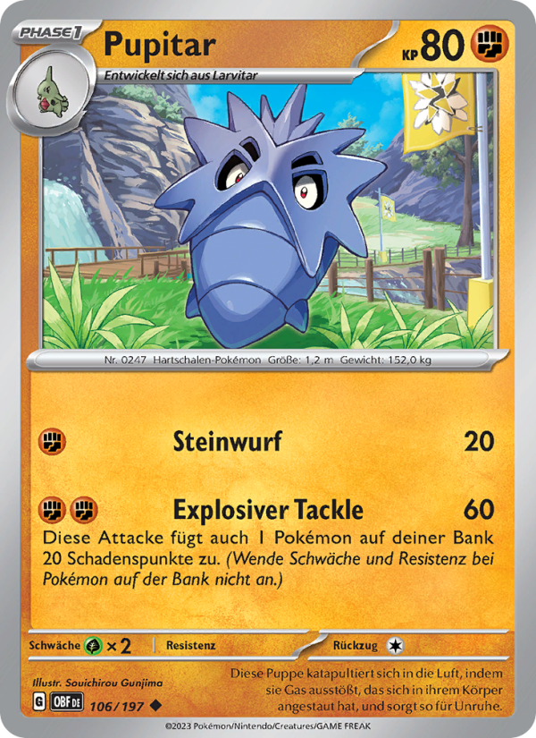 Pupitar 106 — Obsidian Flames (German Pokémon TCG card)