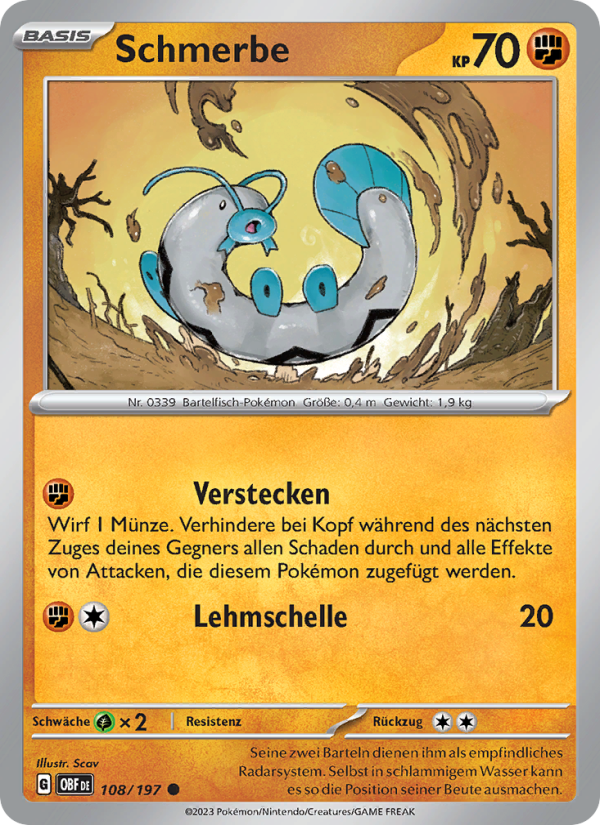 Schmerbe 108 — Obsidian Flames (German Pokémon TCG card)