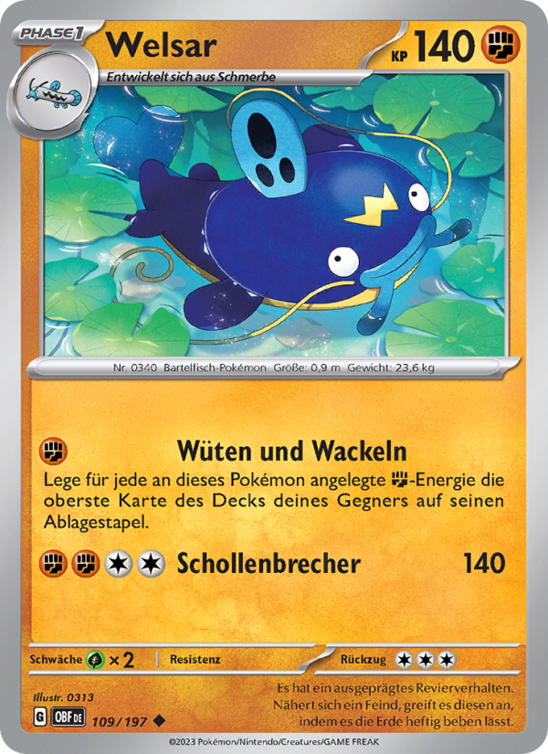 Welsar 109 — Obsidian Flames (German Pokémon TCG card)