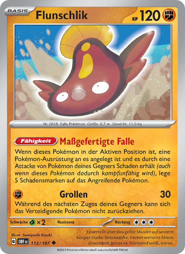 Flunschlik 112 — Obsidian Flames (German Pokémon TCG card)