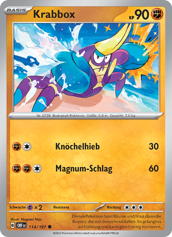 Krabbox 114 — Obsidian Flames (German Pokémon TCG card)